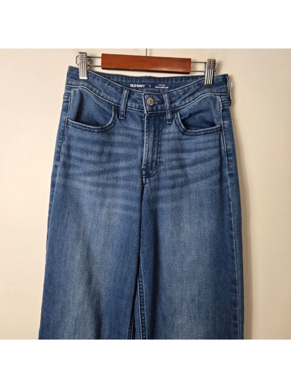 Old Navy Wow Wide-Leg High-Waisted Jeans Size 2 Women's Hippie Boho - Picture 3 of 11